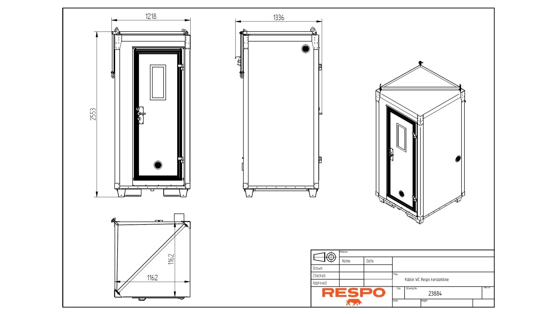Teisaldatav WC keraamiline